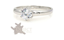 1.50ct 9ct Solid White GOLD Solitaire Created DIAMOND Engagement Ring Full Size