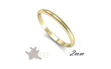 2mm 9ct Solid Real Yellow Gold D Shaped Medium Plain Wedding Band Ring Full Size