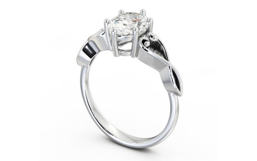 10k white gold Engagement Ring