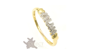 9ct REAL GOLD GENUINE White DIAMOND MUM Ring Mother Gifts Full Size HIJ-TUV