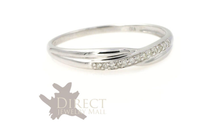 3mm 9ct REAL White GOLD 0.05ct GENUINE DIAMOND Twist Wedding Ring Full Size H-Z