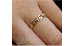 3mm 9ct GOLD GENUINE DIAMOND Celtic Claddagh Engraved Wedding Band Ring Full SZ